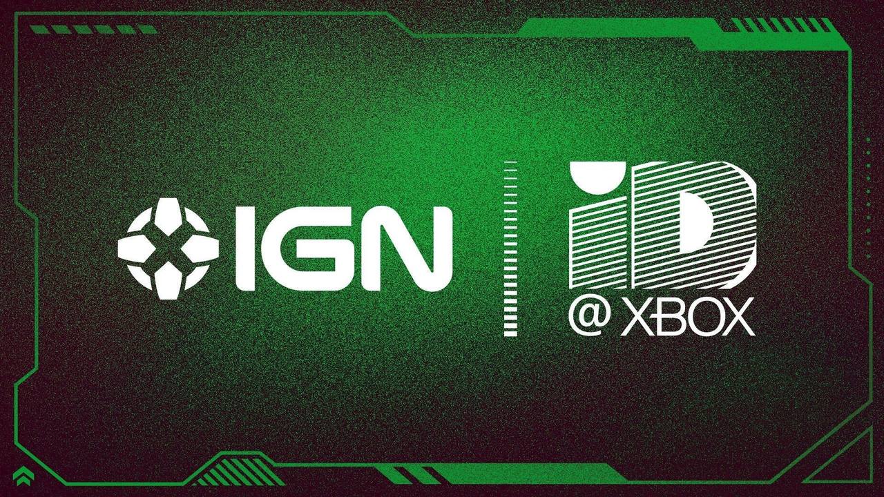 Official ID@Xbox x IGN Showcase hero: IGN and ID@Xbox logos on a green field